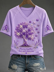 Women's "Piecing Together Love And Memories - Alzheimer's Theme" T-shirt