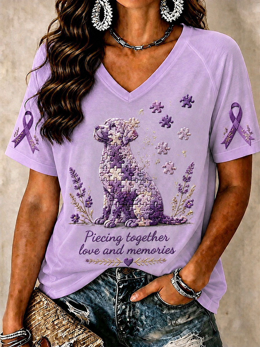 Women's "Piecing Together Love And Memories - Alzheimer's Theme" T-shirt
