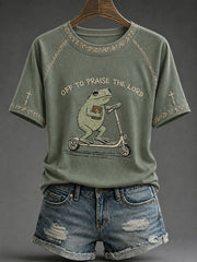 Women's 'Off To Praise The Lord' Printed Casual T-Shirt