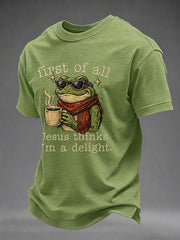 Men's 'Jesus Thinks I'm A Delight' Printed Casual T-Shirt