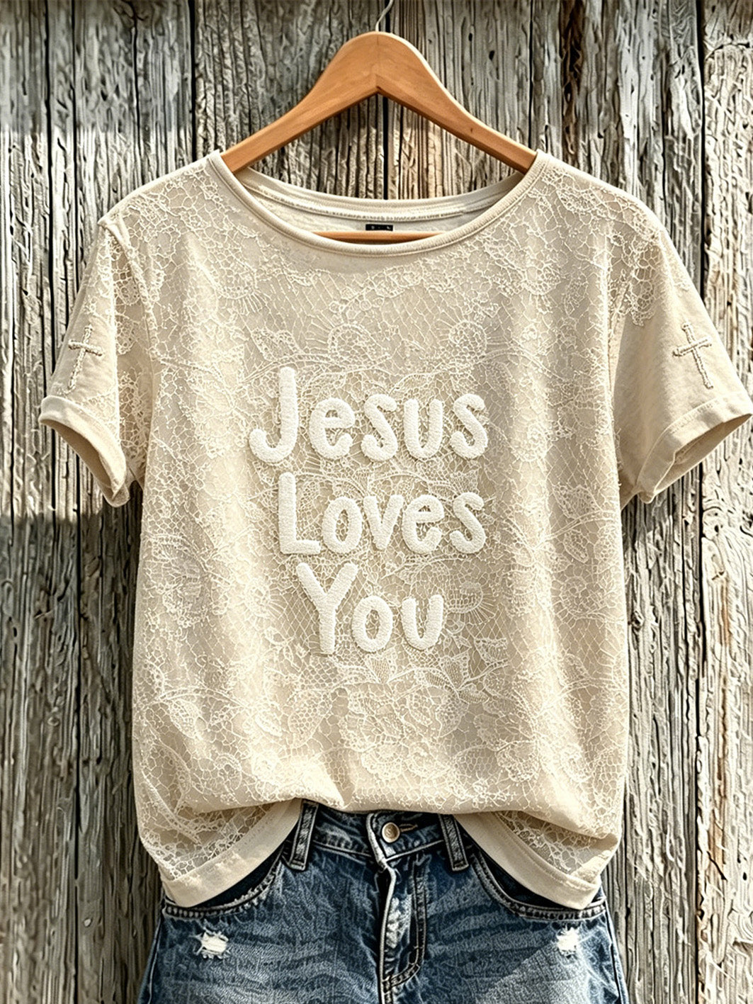 Women's Faith Pattern Printed Leisure Round Neck Short Sleeve T-shirt