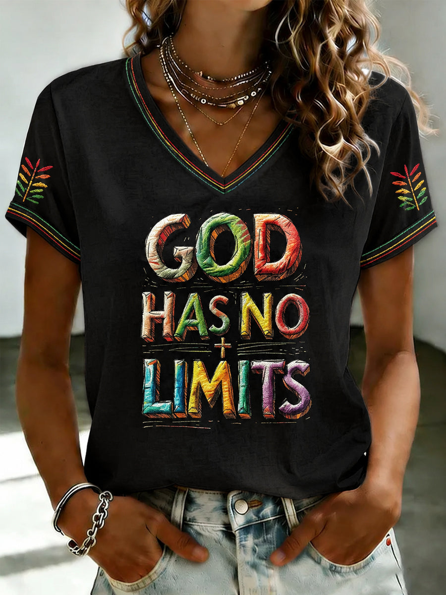 Women's Faith Printed V-neck T-shirt