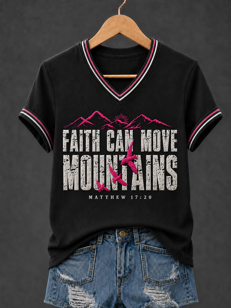 Women's Christian Faith Can Move Mountains  Short Sleeve T-shirt