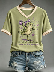 Women's 'Jesus Thinks I'm A Delight' Printed Casual T-Shirt