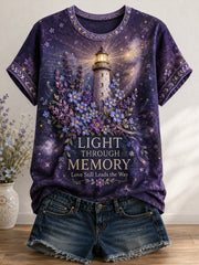 Women's Alzheimer's Awareness Floral Art Printed T-shirt