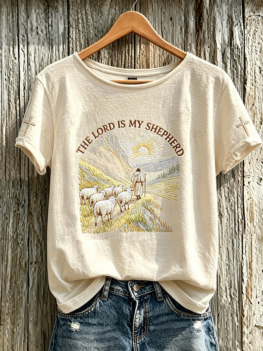 Women's Faith Slogan Pattern Printed Leisure Round Neck Short sleeve T-shirt