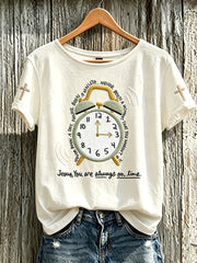 Women's Faith Slogan Pattern Printed Leisure Round Neck Short sleeve T-shirt