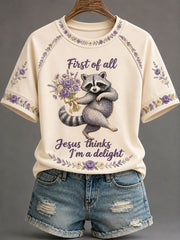 Women's 'Jesus Thinks I'm A Delight' Printed Casual T-Shirt