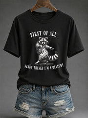 Women's 'Jesus Thinks I'm A Delight' Printed Casual T-Shirt