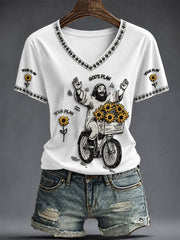 Women's Faith Printed V-neck T-shirt