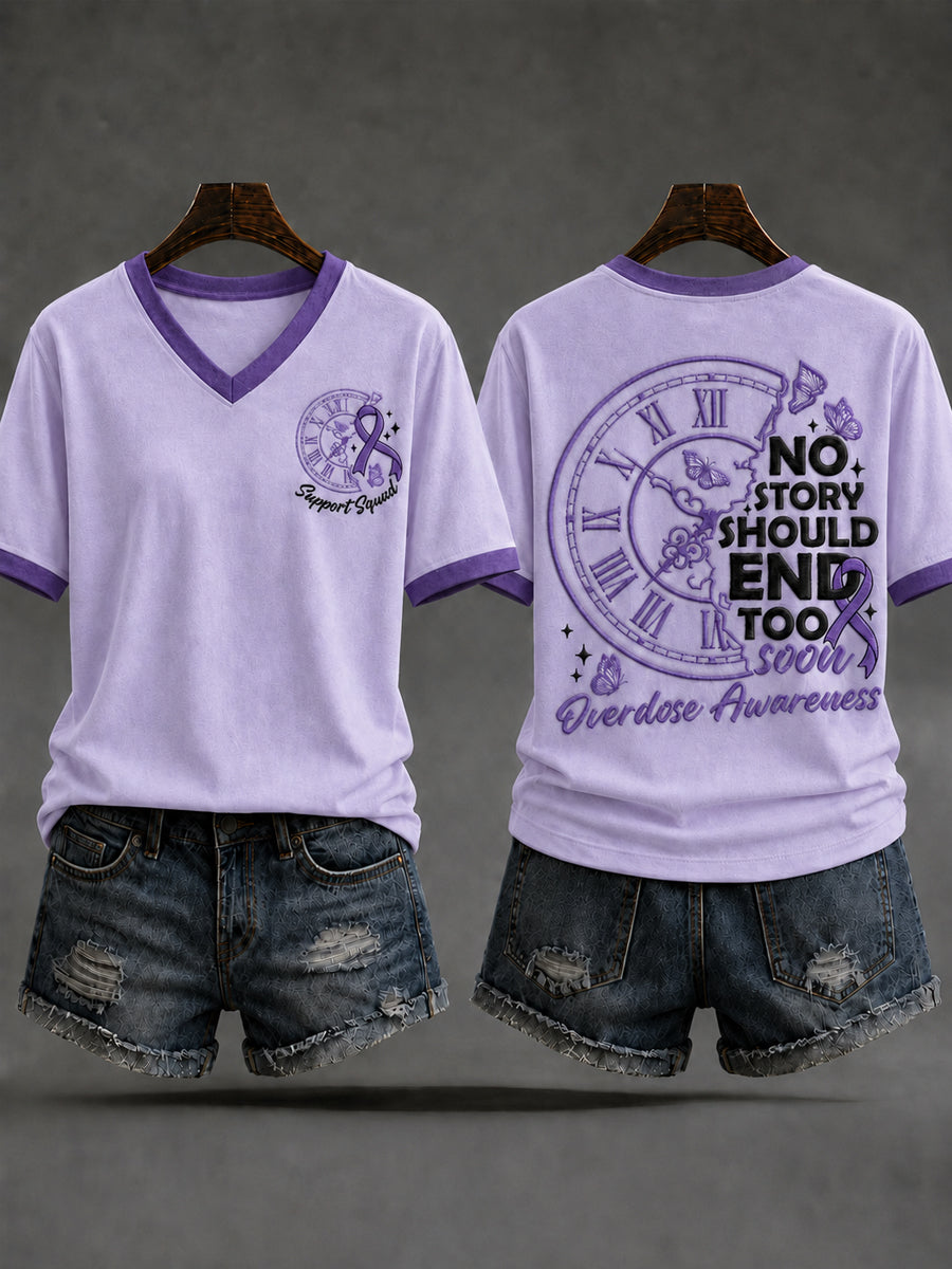 Women's Overdose Awareness No Story Should End Too Soon Print T-shirt