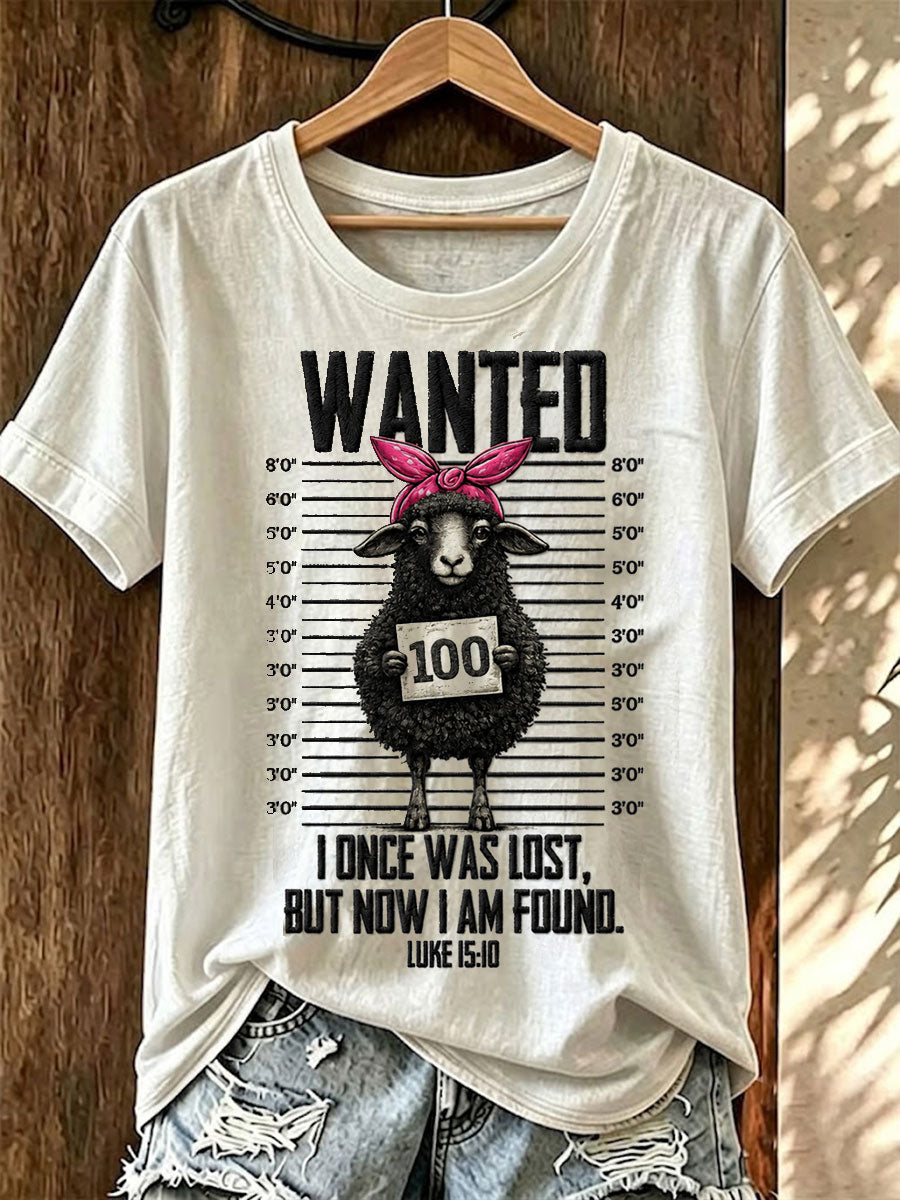Women's Wanted I Once Was Lost But Now I Am Found Short Sleeve T-Shirt