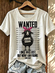 Women's Wanted I Once Was Lost But Now I Am Found Short Sleeve T-Shirt