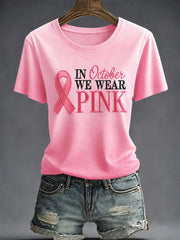 Women's “In October we Wear Pink” Printed T-shirt