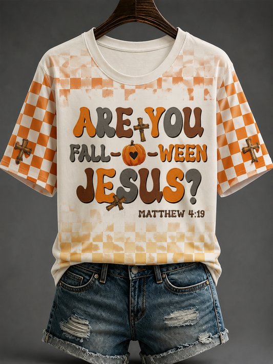 Women's Are You Fall Ween Jesus Short-sleeved T-shirt