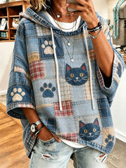 Women's Cat Print Art Casual Top