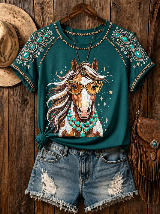 Women's Western Horse Casual T-Shirts