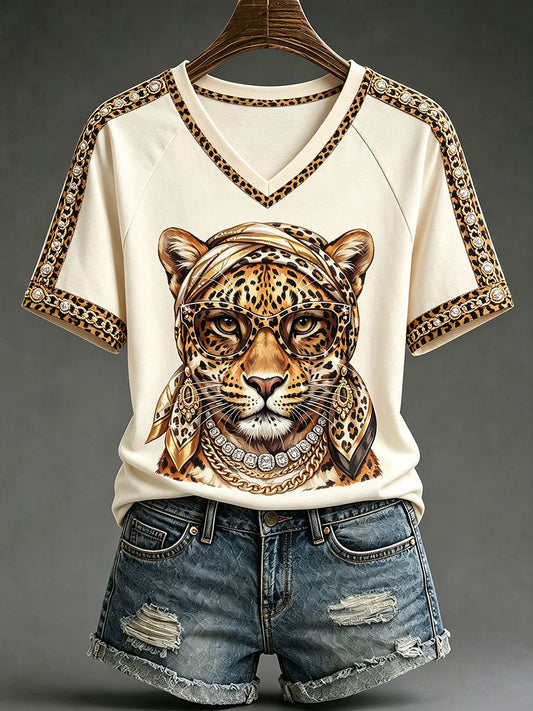 Women’s Fun Tiger V-Neck T-Shirts
