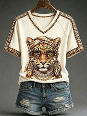 Women’s Fun Tiger V-Neck T-Shirts