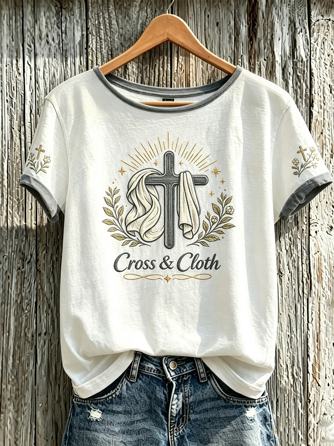 Women's Faith Theme Print Pattern Printed Leisure Round Neck T-shirt