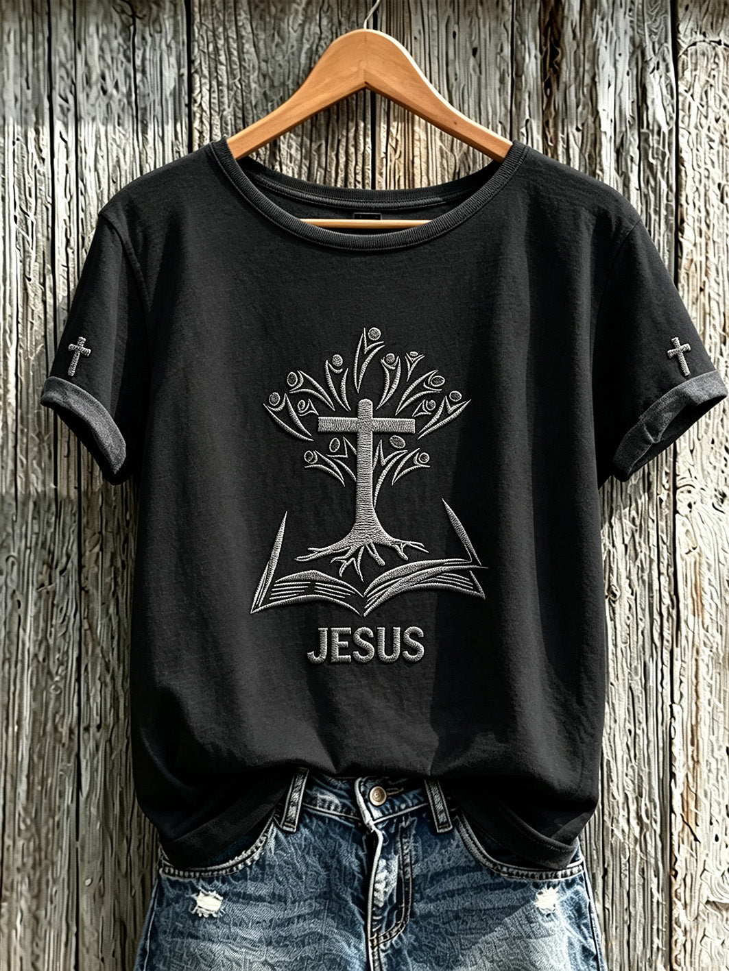Women's Faith Theme Print Pattern Printed Leisure Round Neck T-shirt