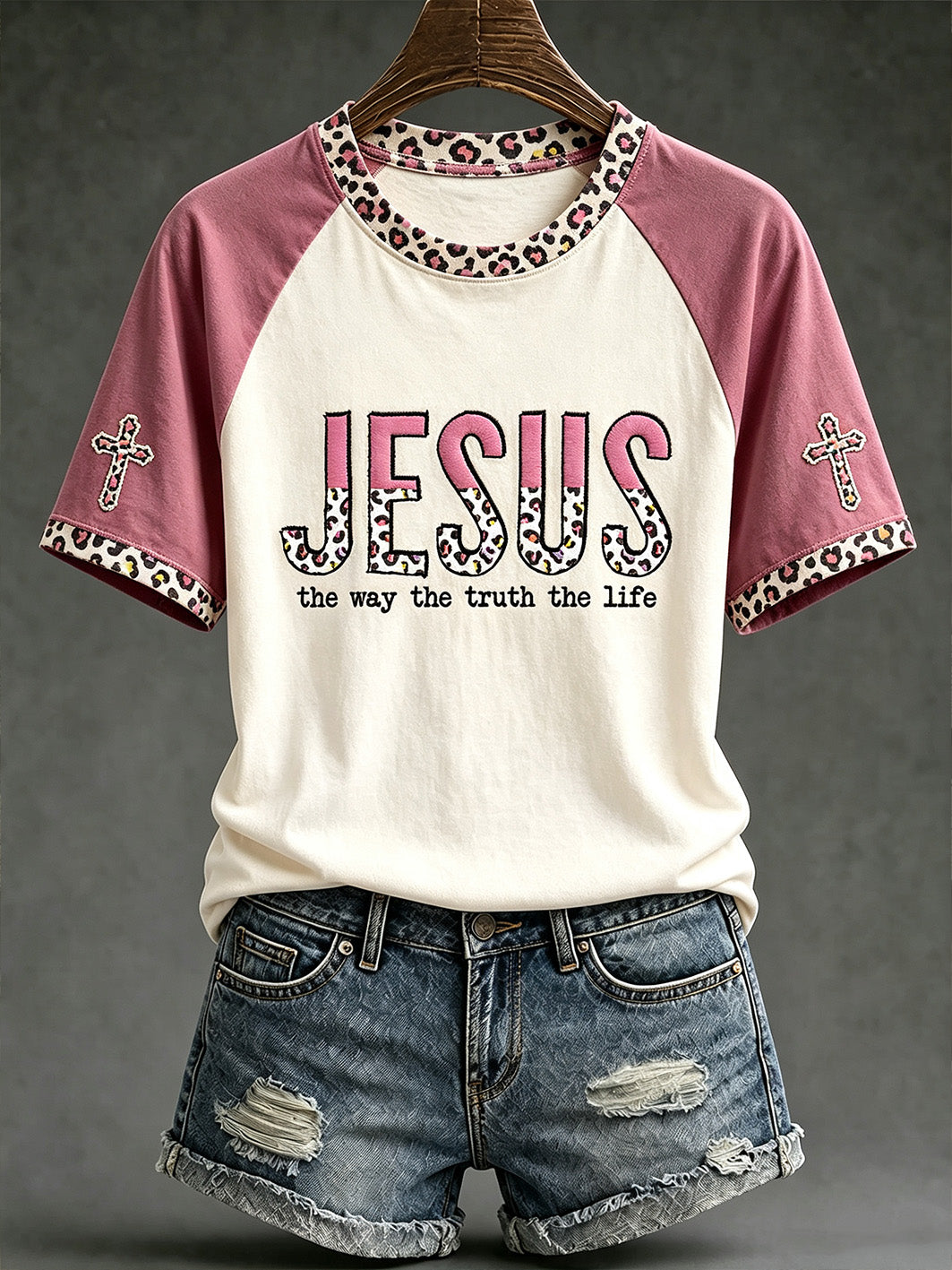 Women's Faith Theme Print Pattern Printed Leisure Round Neck T-shirt