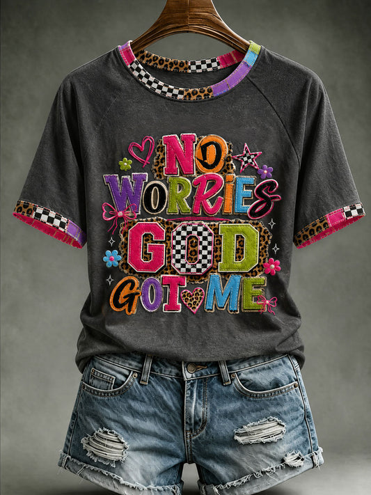 Women's Christian No Worries God Got Me Short Sleeve T-shirt