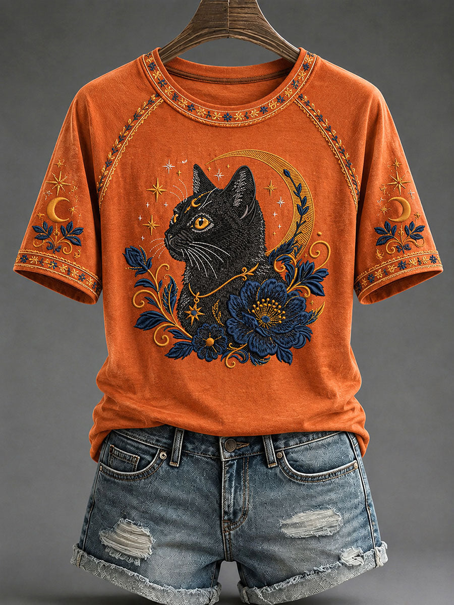 Women’s Cute Cat Print Casual T-Shirt