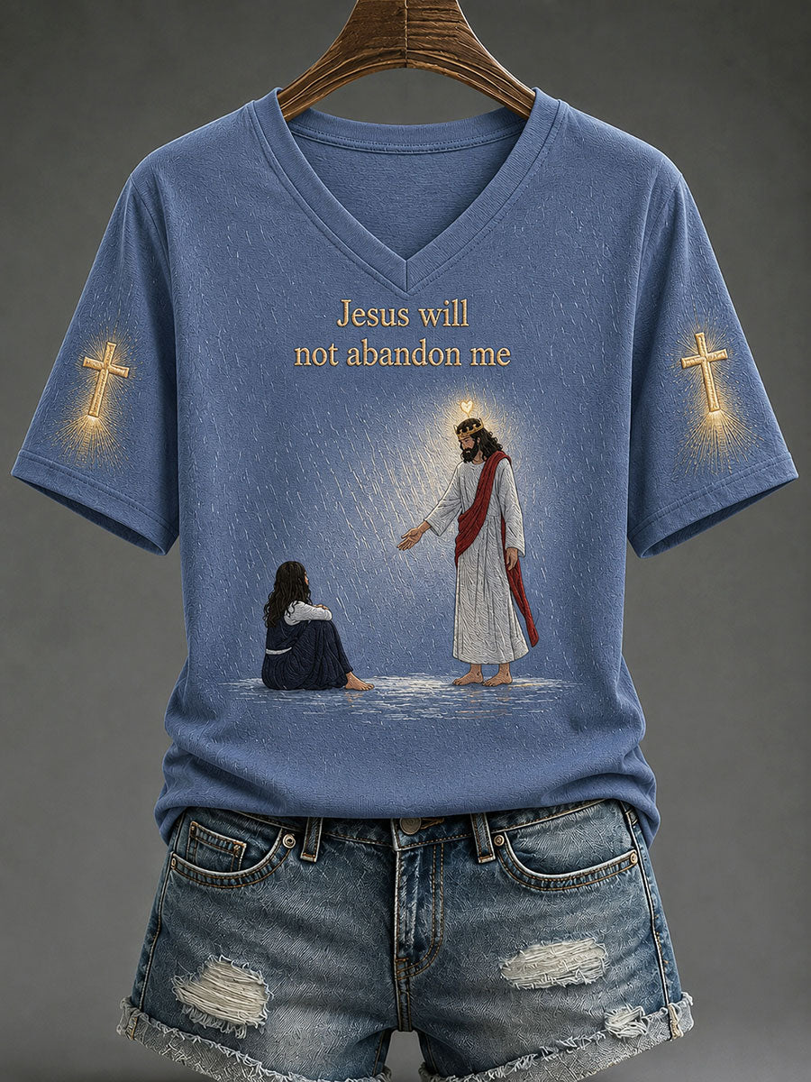 Women's "Jesus Will Not Abandon Me" Christian Casual T-shirt