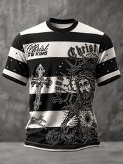 Men's Christ Is King Printed Casual T-Shirt