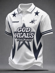 Men's God Heals Printed Casual Top