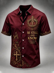 Men's Christian BE STILL Cross Short Sleeve Shirt
