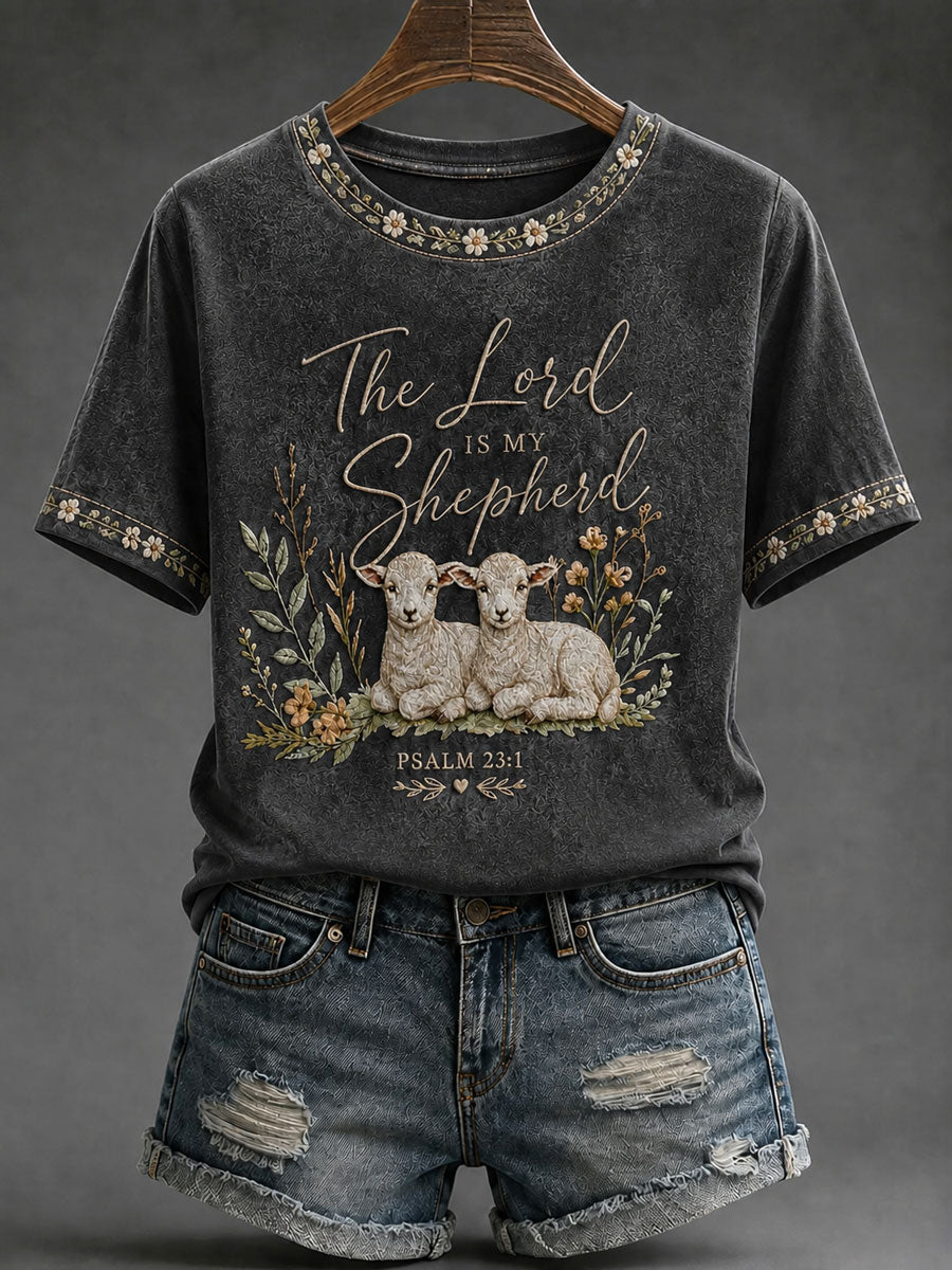 Women's 'The Lord Is My Shepherd' Printed Casual T-Shirt