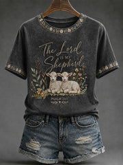 Women's 'The Lord Is My Shepherd' Printed Casual T-Shirt