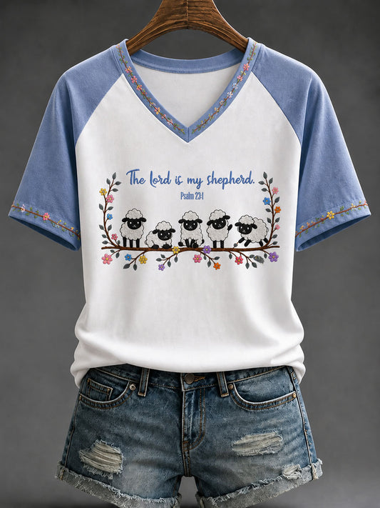 Women's 'The Lord Is My Shepherd' Printed Casual T-Shirt