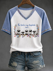 Women's 'The Lord Is My Shepherd' Printed Casual T-Shirt