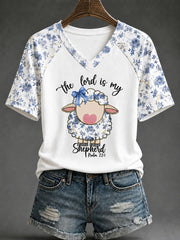 Women's 'The Lord Is My Shepherd' Printed Casual T-Shirt