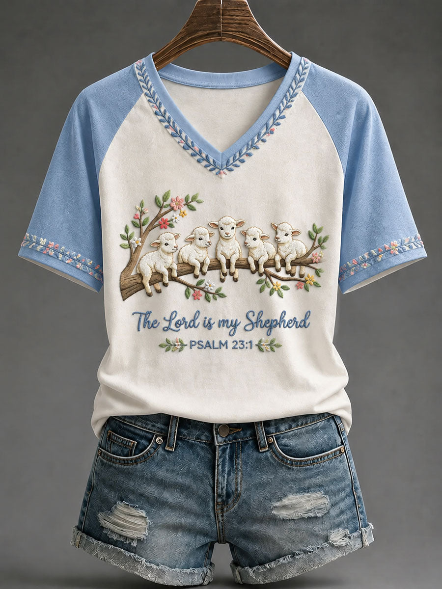 Women's 'The Lord Is My Shepherd' Printed Casual T-Shirt