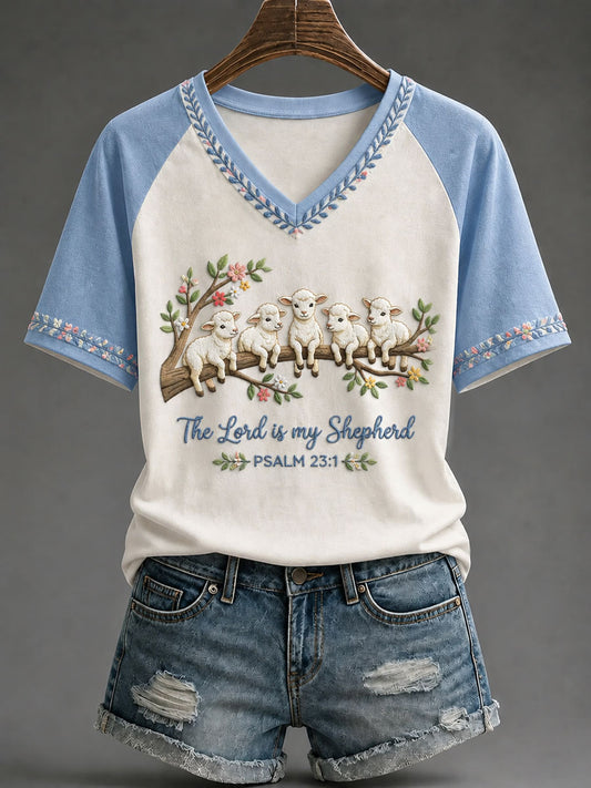 Women's 'The Lord Is My Shepherd' Printed Casual T-Shirt