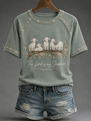 Women's 'The Lord Is My Shepherd' Printed Casual T-Shirt