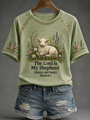 Women's 'The Lord Is My Shepherd' Printed Casual T-Shirt