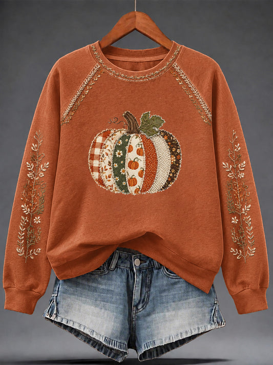 Women's Autumn pumpkin Print Sweatshirt