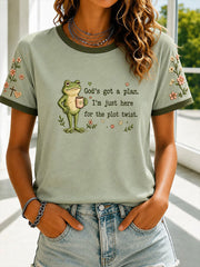 Women's Funny Christ Print Casual T-shirt