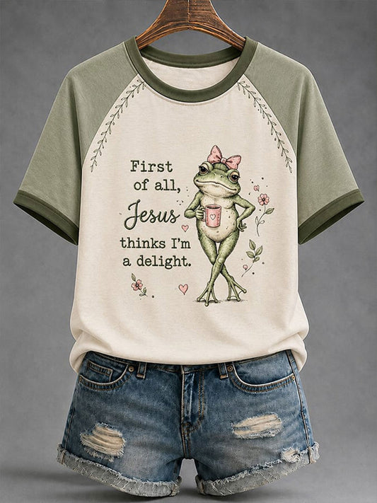 Women's 'Jesus Thinks I'm A Delight' Printed Casual T-Shirt