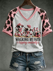 Women's Walking By Faith Tripping Contantly T-shirt