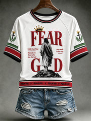 Women's Christian Fear God Faith Over Fear Short Sleeve T-shirt
