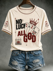Women's Christian No Luck All God Short Sleeve T-shirt