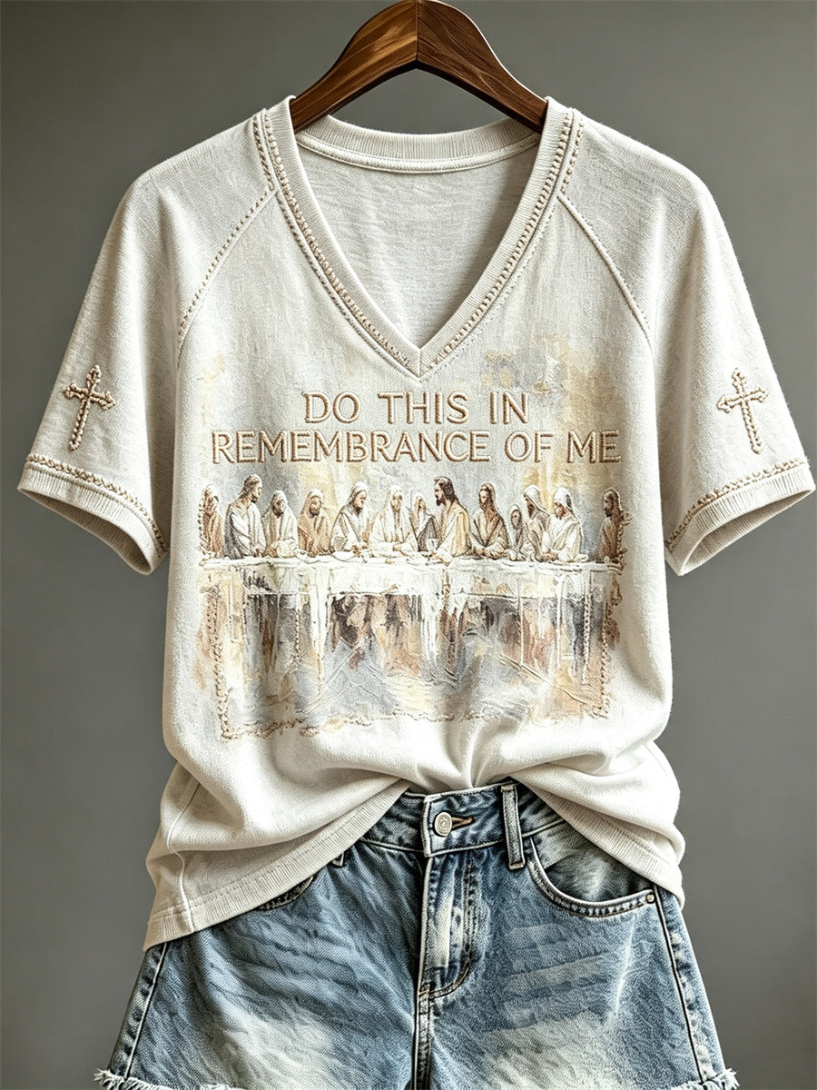 Women's Do This in Remembrance of Me The Last Supper Print short-sleeved T-shirt