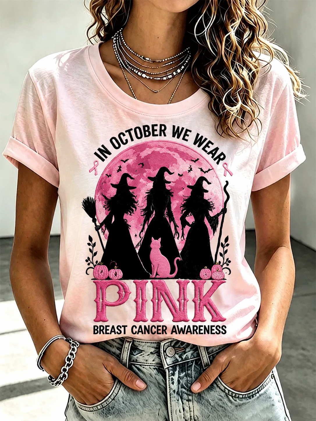 Women's In October We Wear Pink Short-sleeved T-shirt