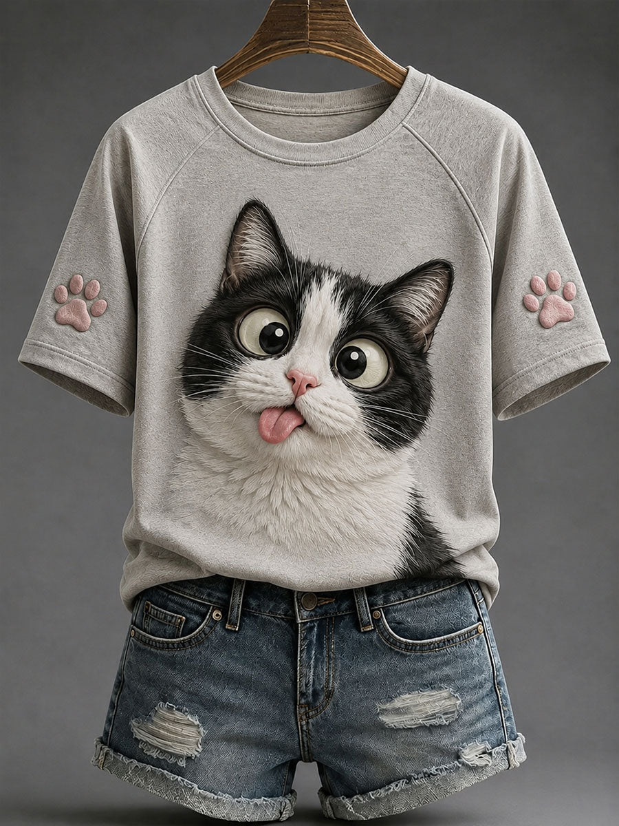 Women’s Fun Cat Print T-Shirts